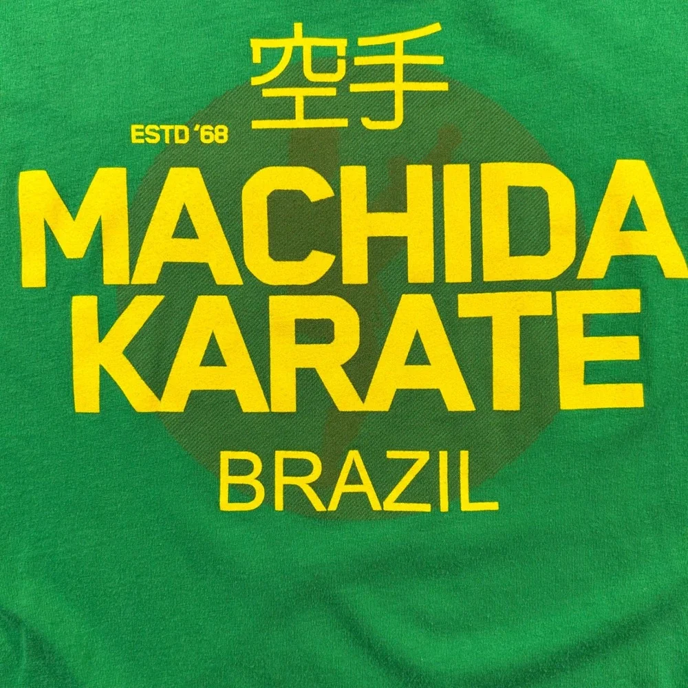 FLAWED Roots of Fight Machida Karate Brazil Graphic T-Shirt Men Medium Green MMA - Picture 2 of 10